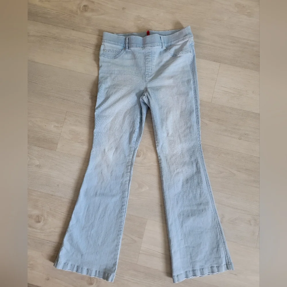 SPANX Blue Flare Wide Leg Jeans Classic Denim - Picture 3 of 13